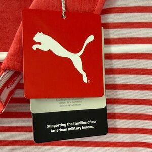 Puma Men's Polo Shirt in Red and White Stripes NWT